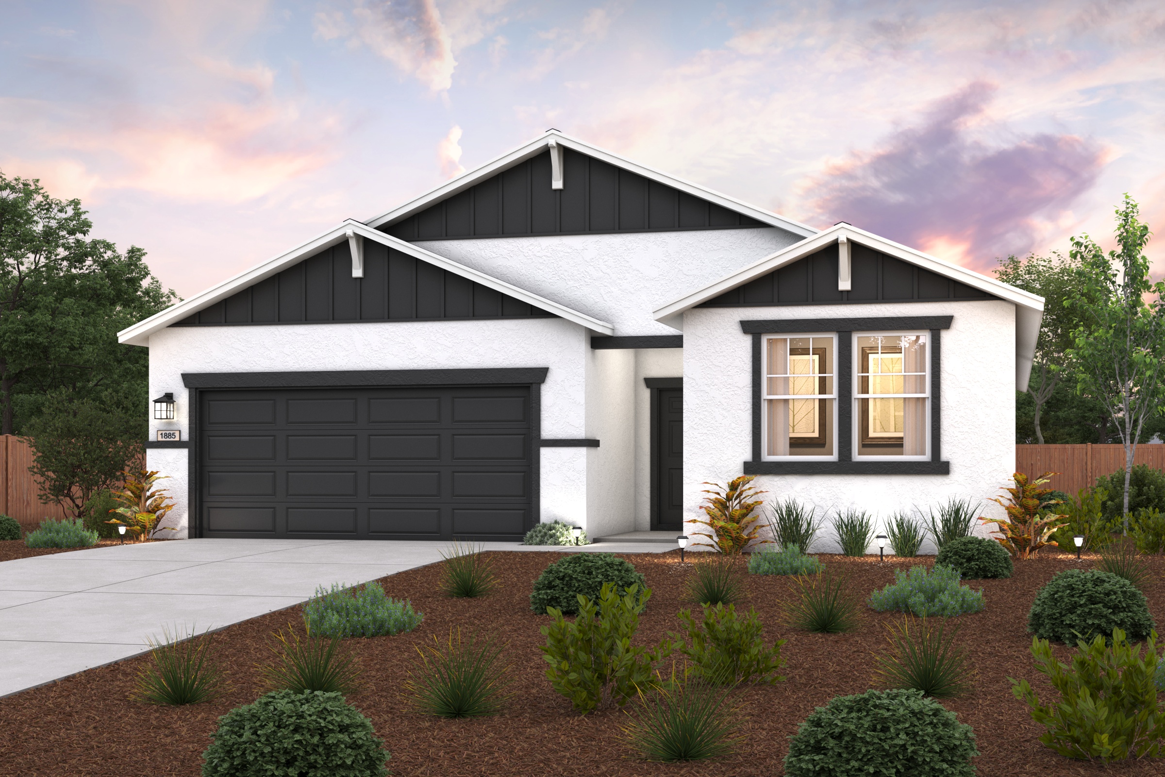 A house with a garage.