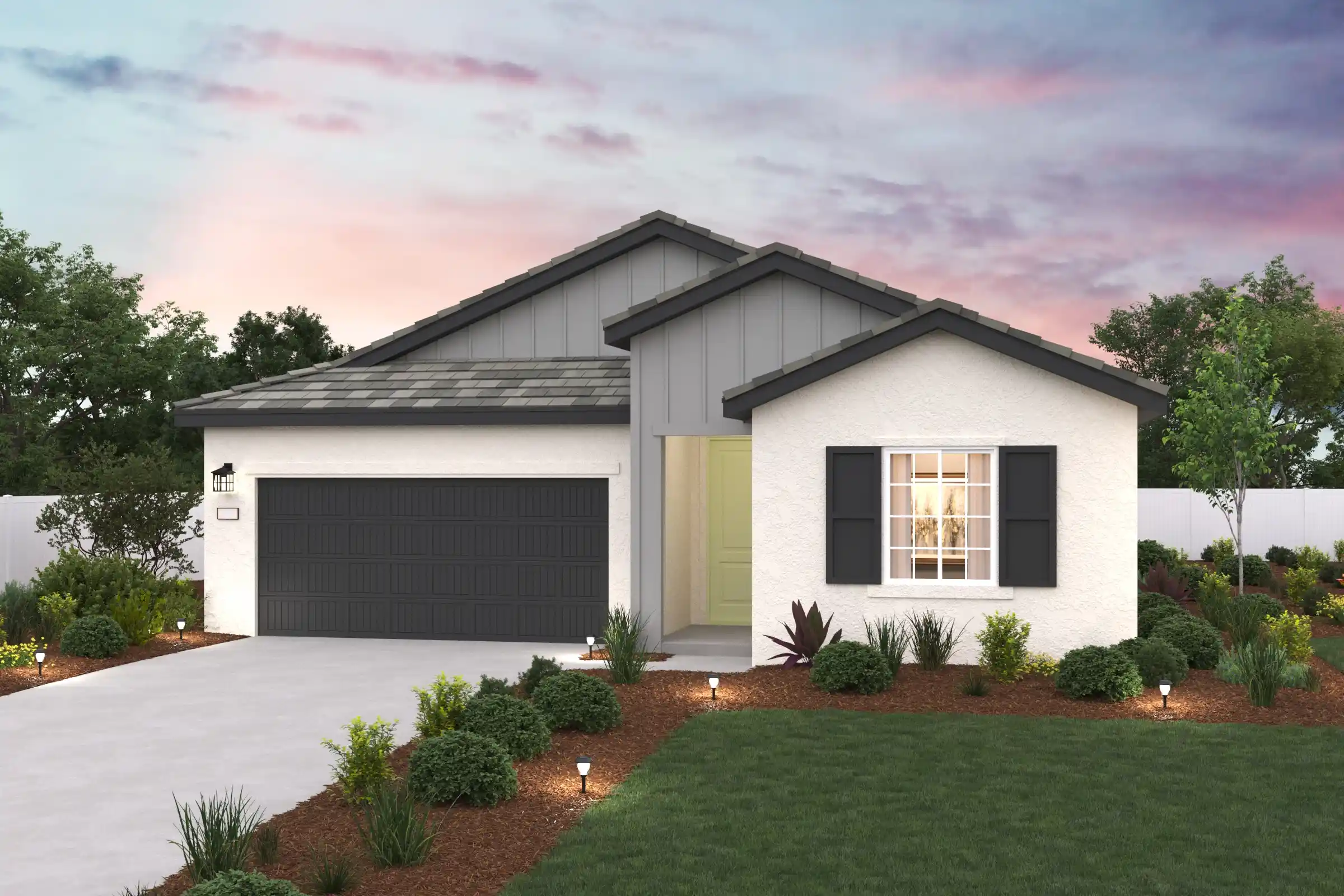 A house with a driveway.