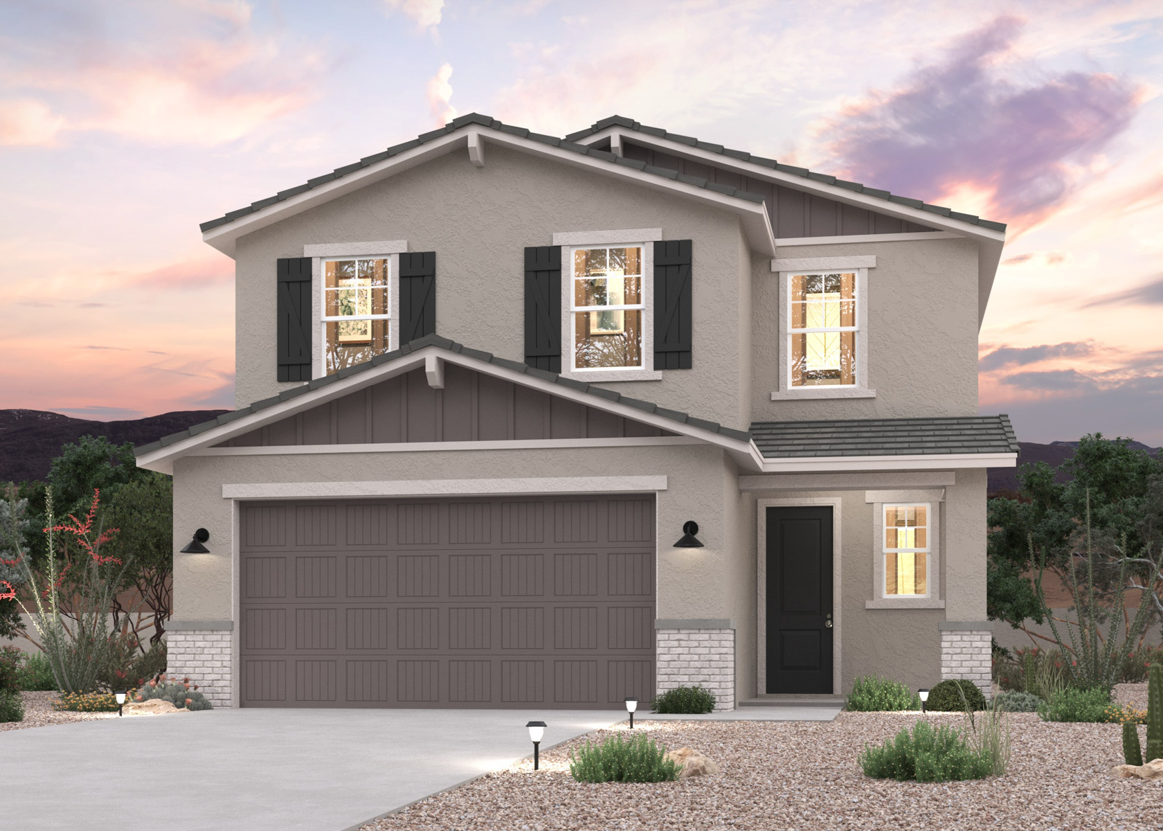 2- Story Home front elevation rendering at North Copper Canyon in Surpise, AZ.