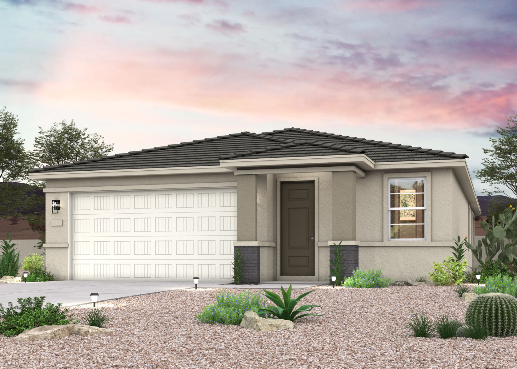 Twilight rendering of a new home for sale in Surprise, AZ by Century Communities.