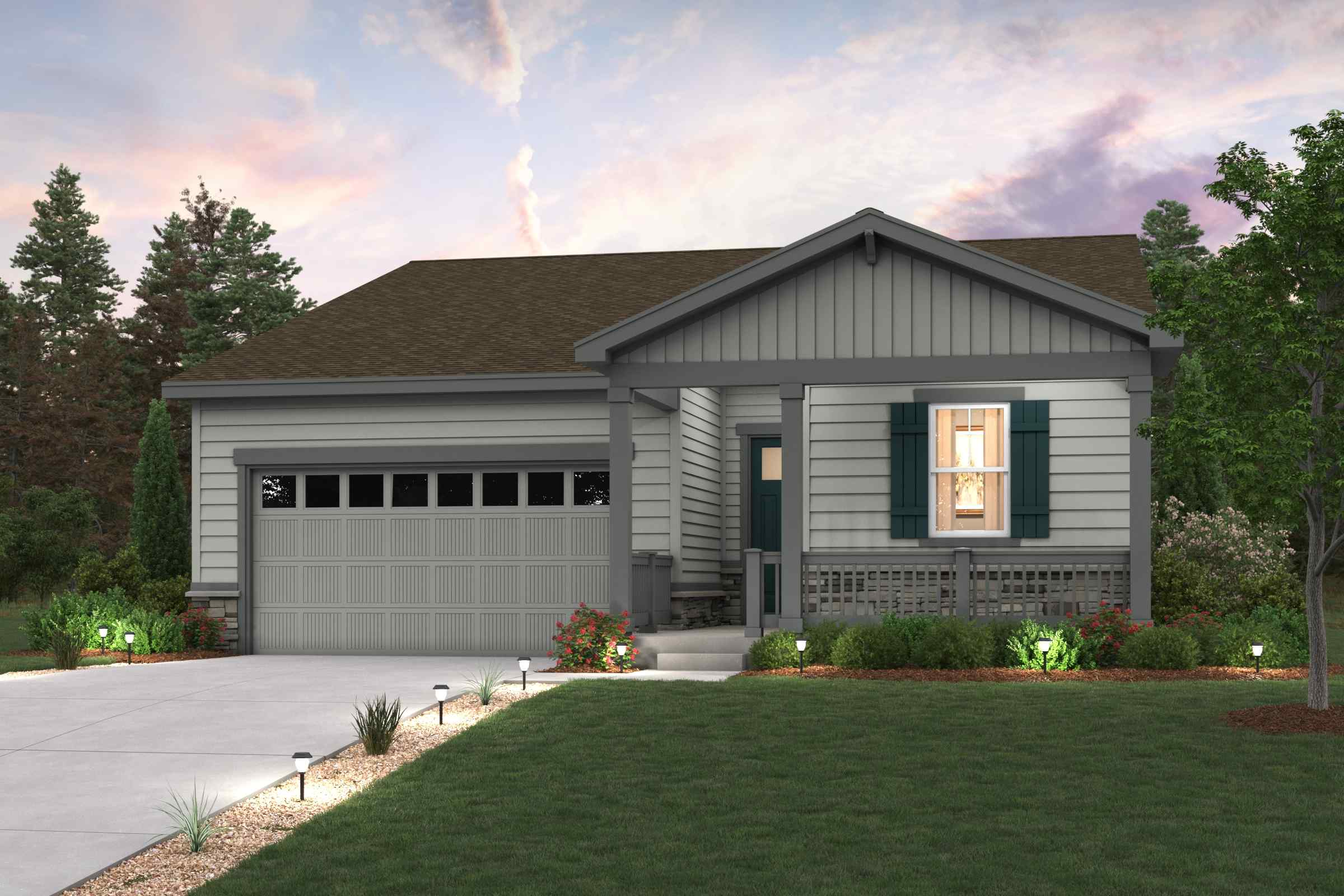 A house with a garage.