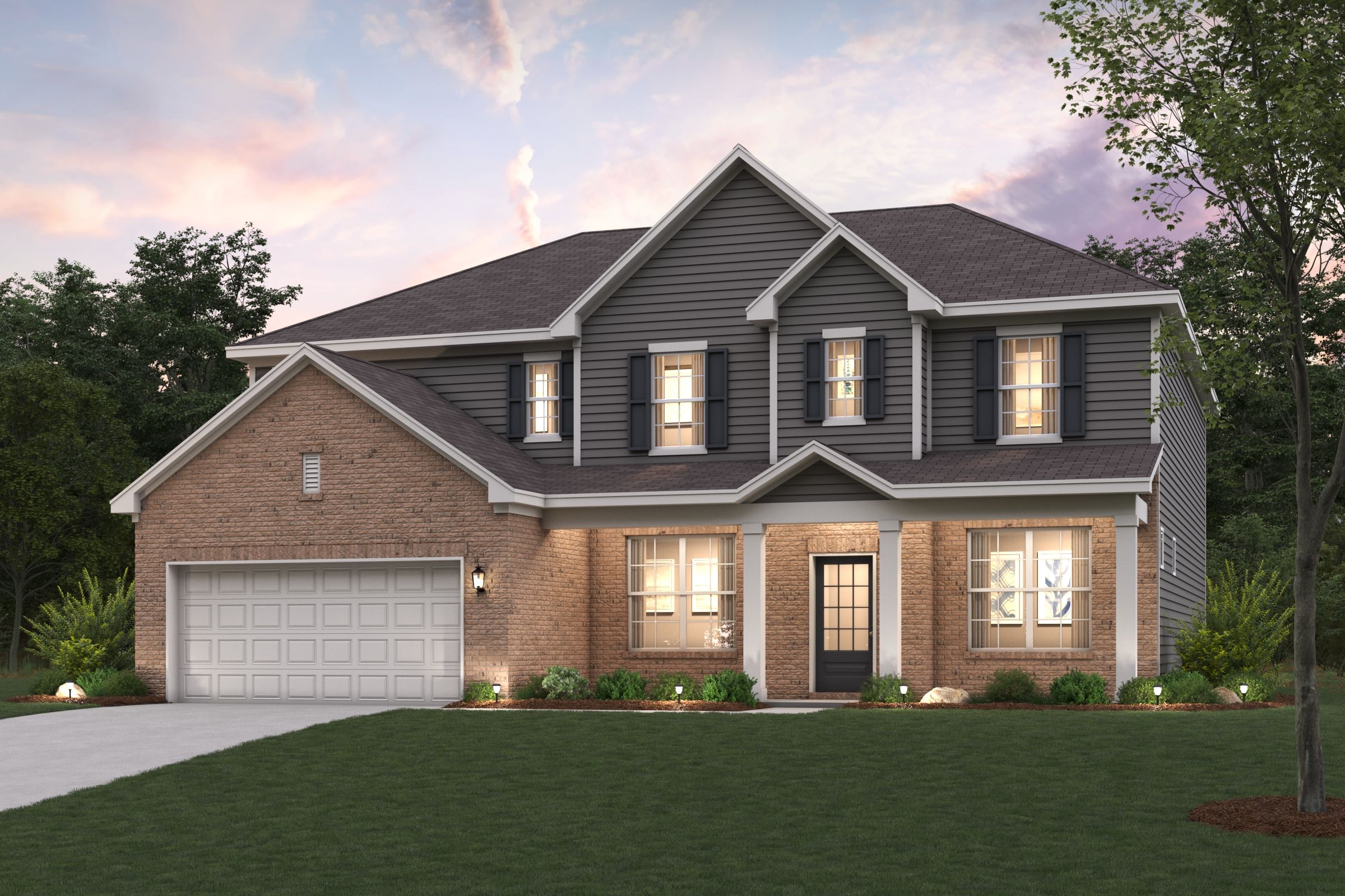 A house with a garage.