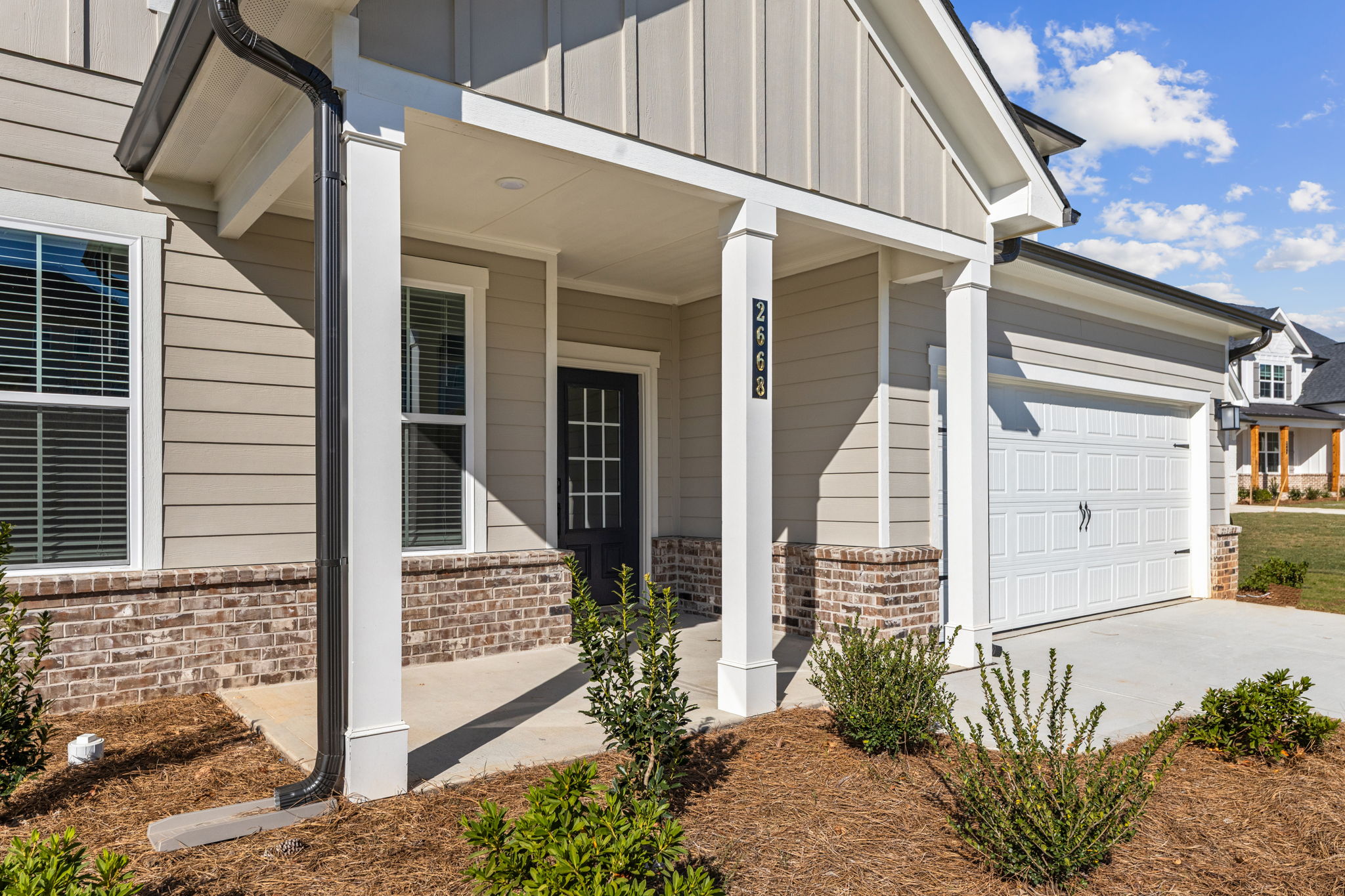 A house with a garage.