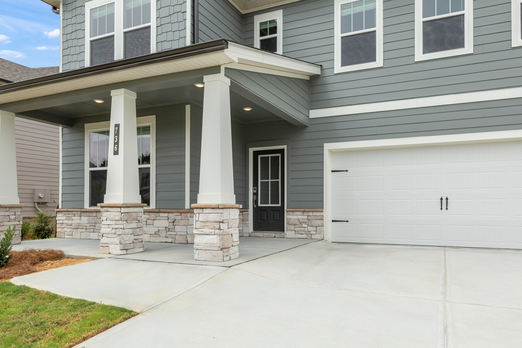 A house with a garage.