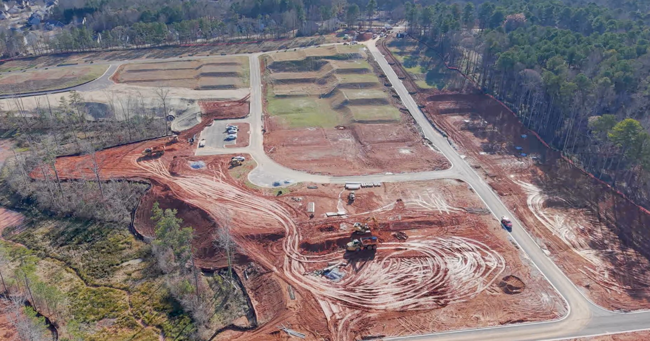 A high angle view of a road.