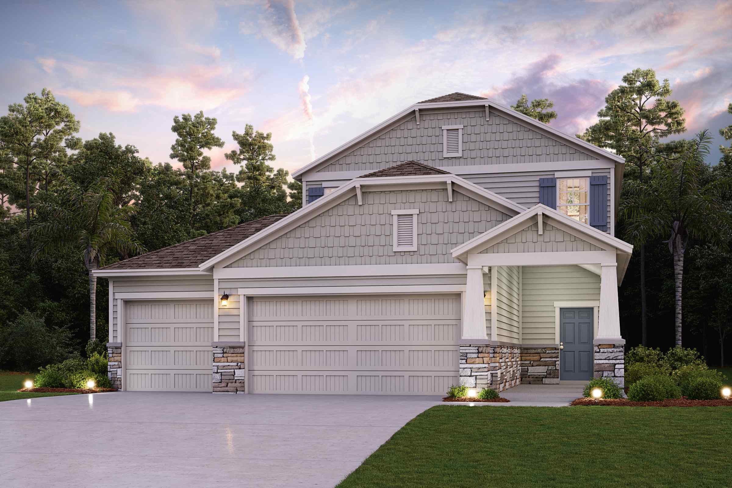 Santa Rosa II with 3rd Bay Garage Elevation B31 at Seminole Palms in Palm Coast
