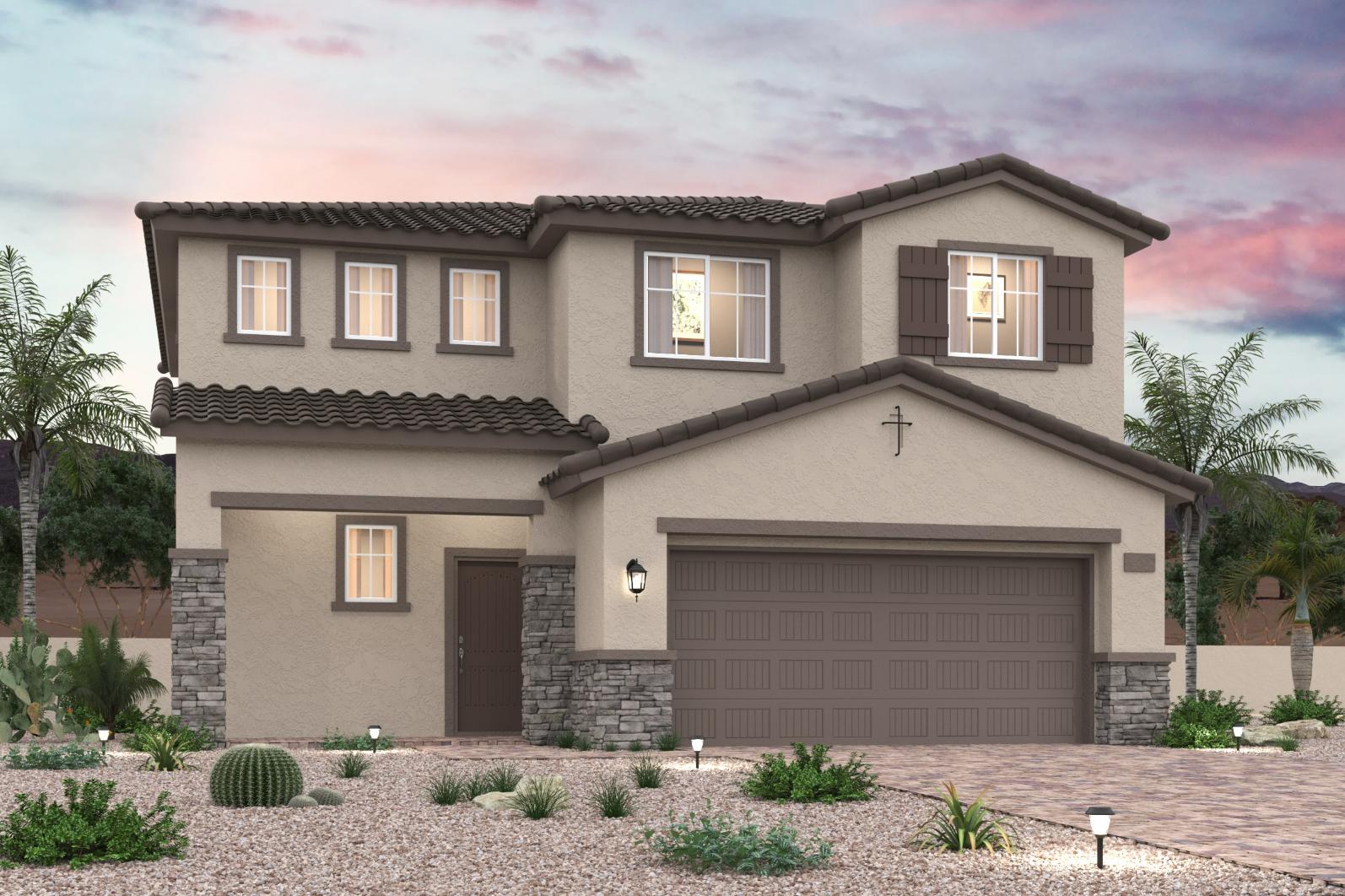 A house with a garage.