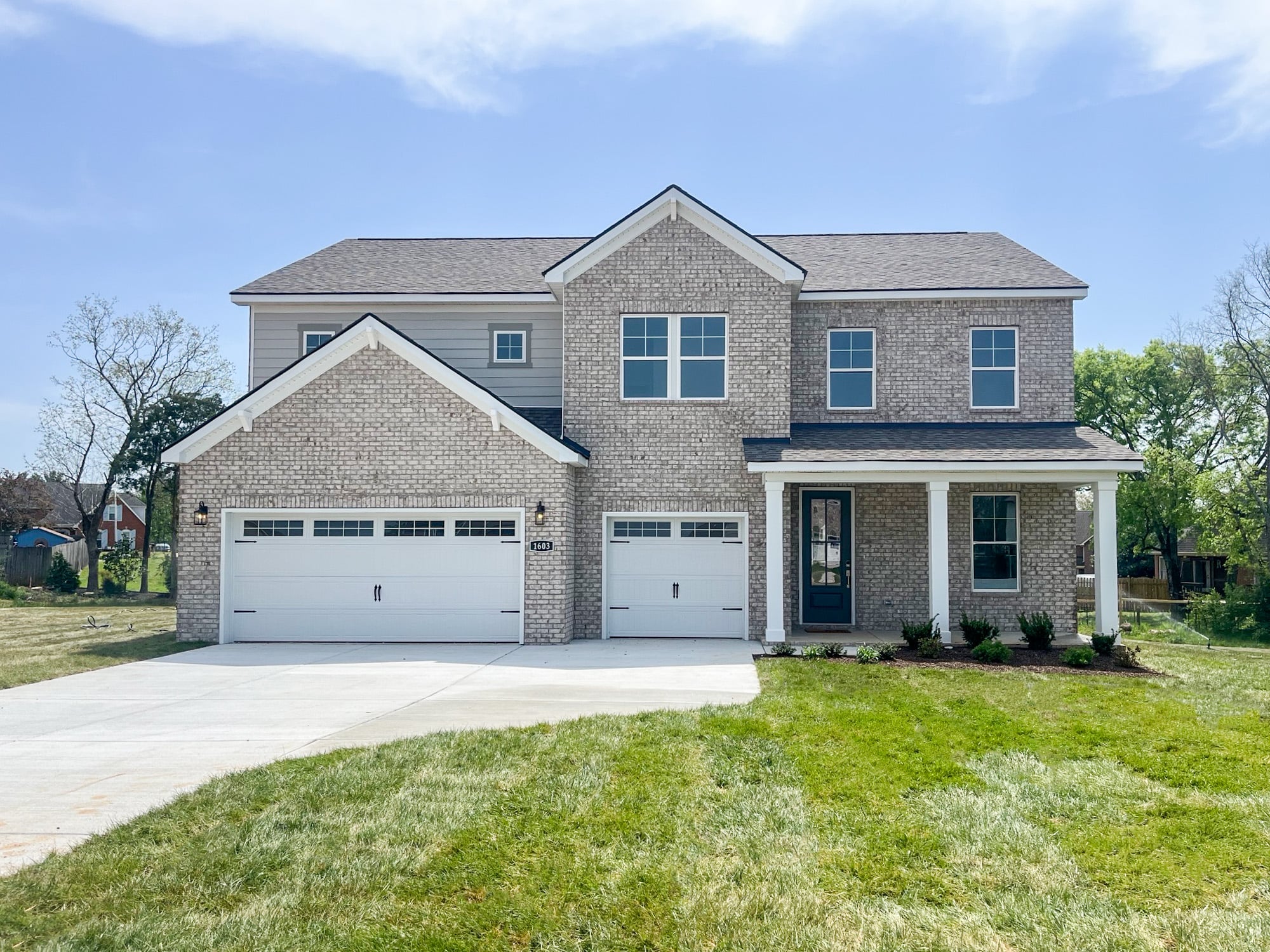 A house with a garage.