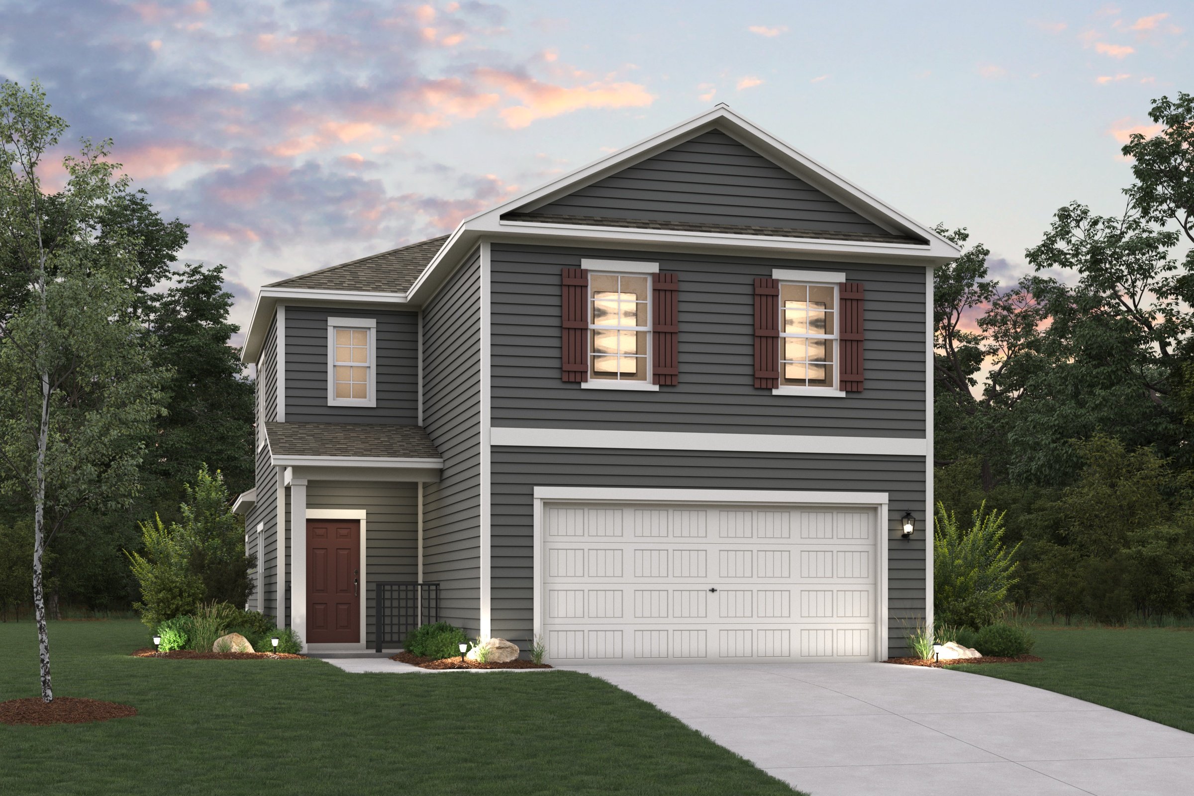 A house with a garage.