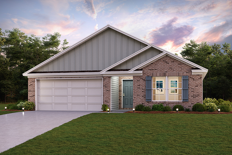 A house with a garage.