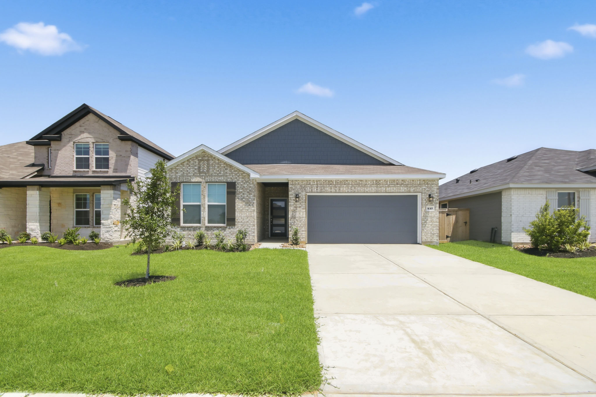 A house with a driveway.