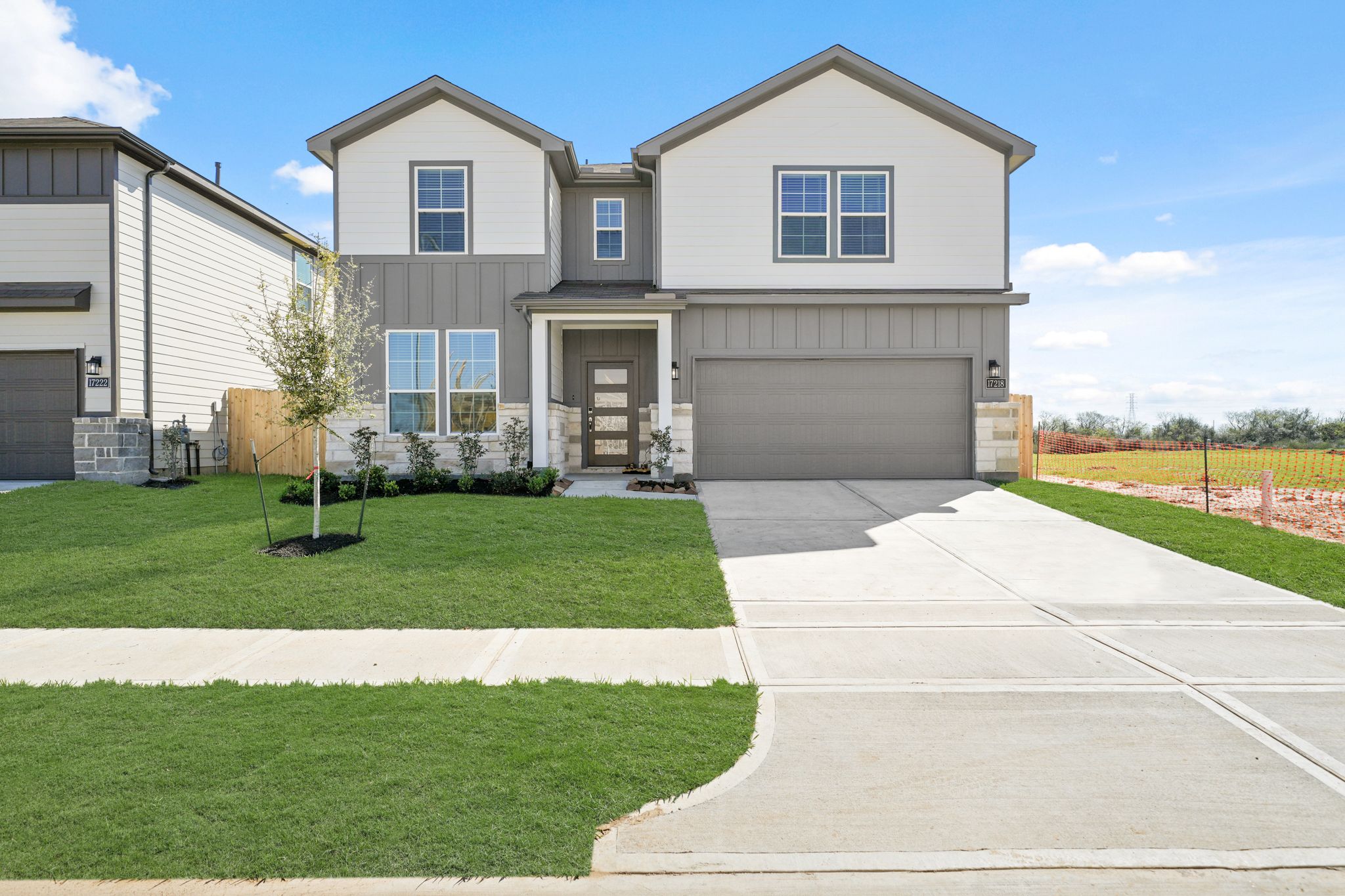A house with a driveway.