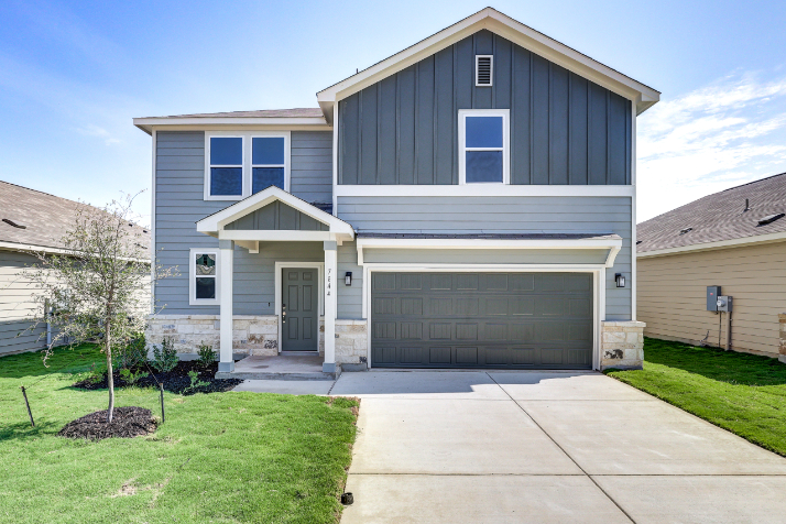 A house with a garage.
