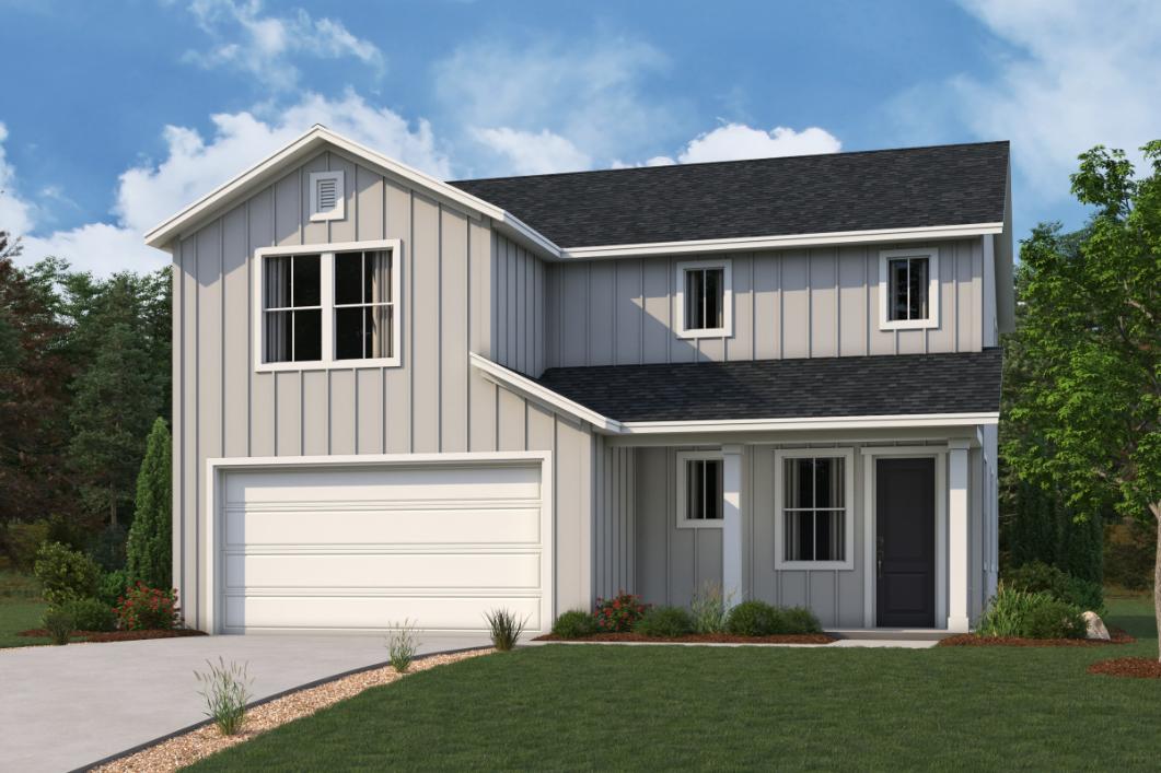 A house with a garage.