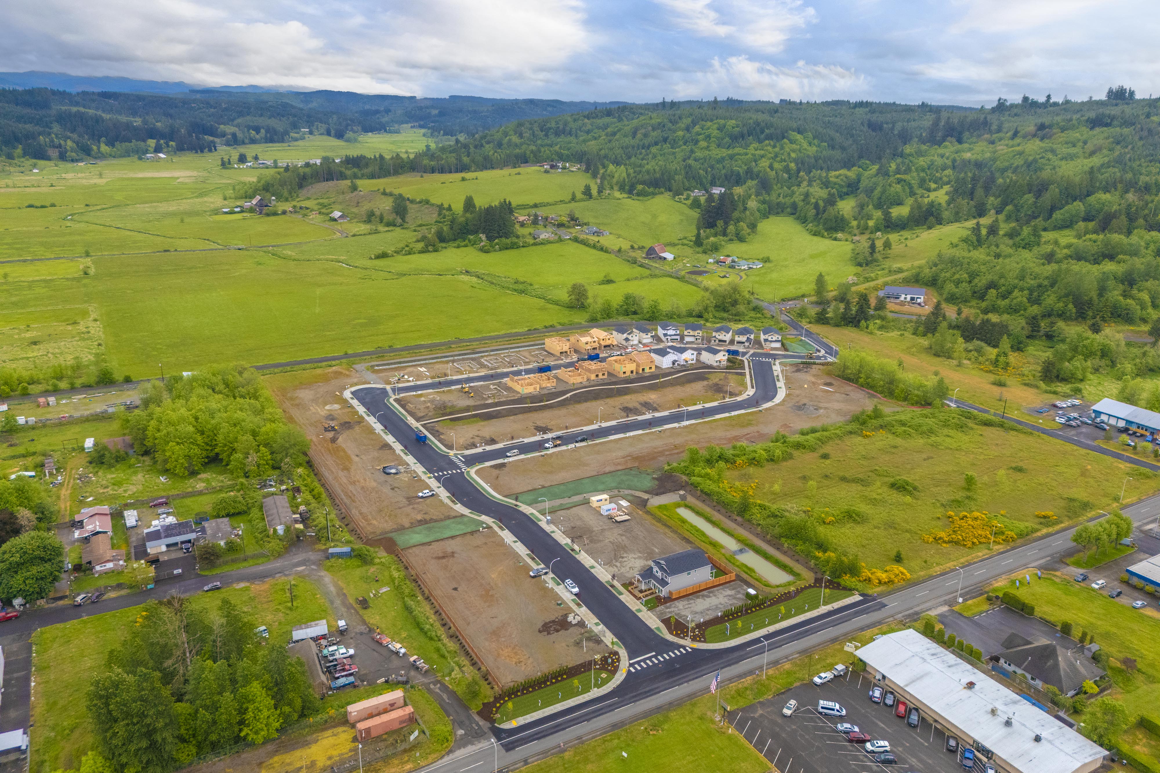 A high angle view of a road.
