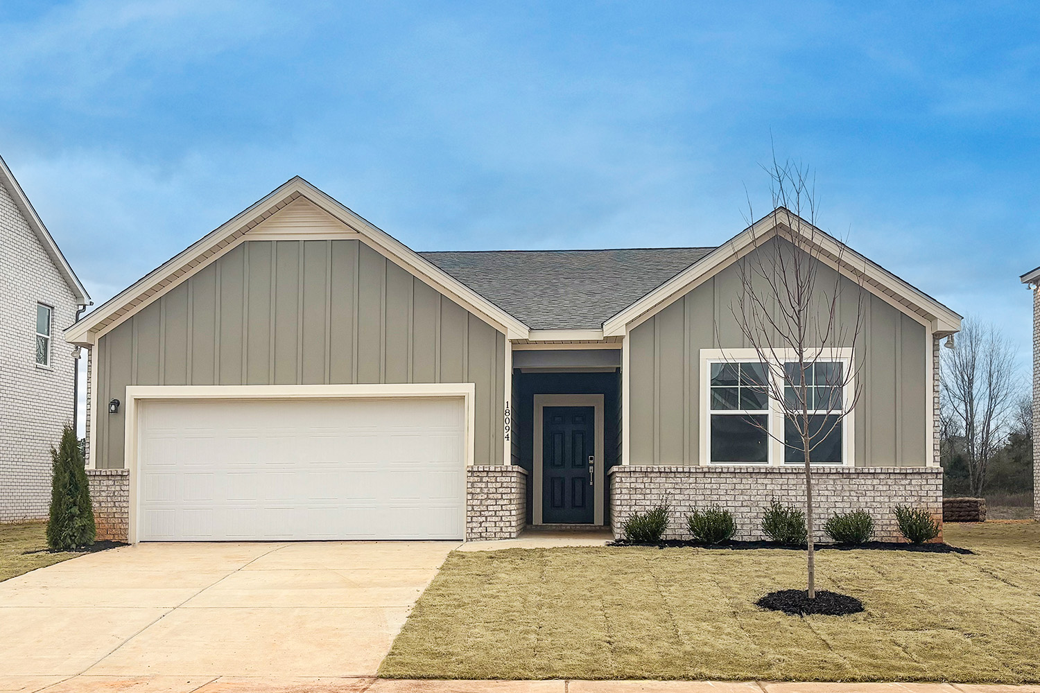 A house with a garage.