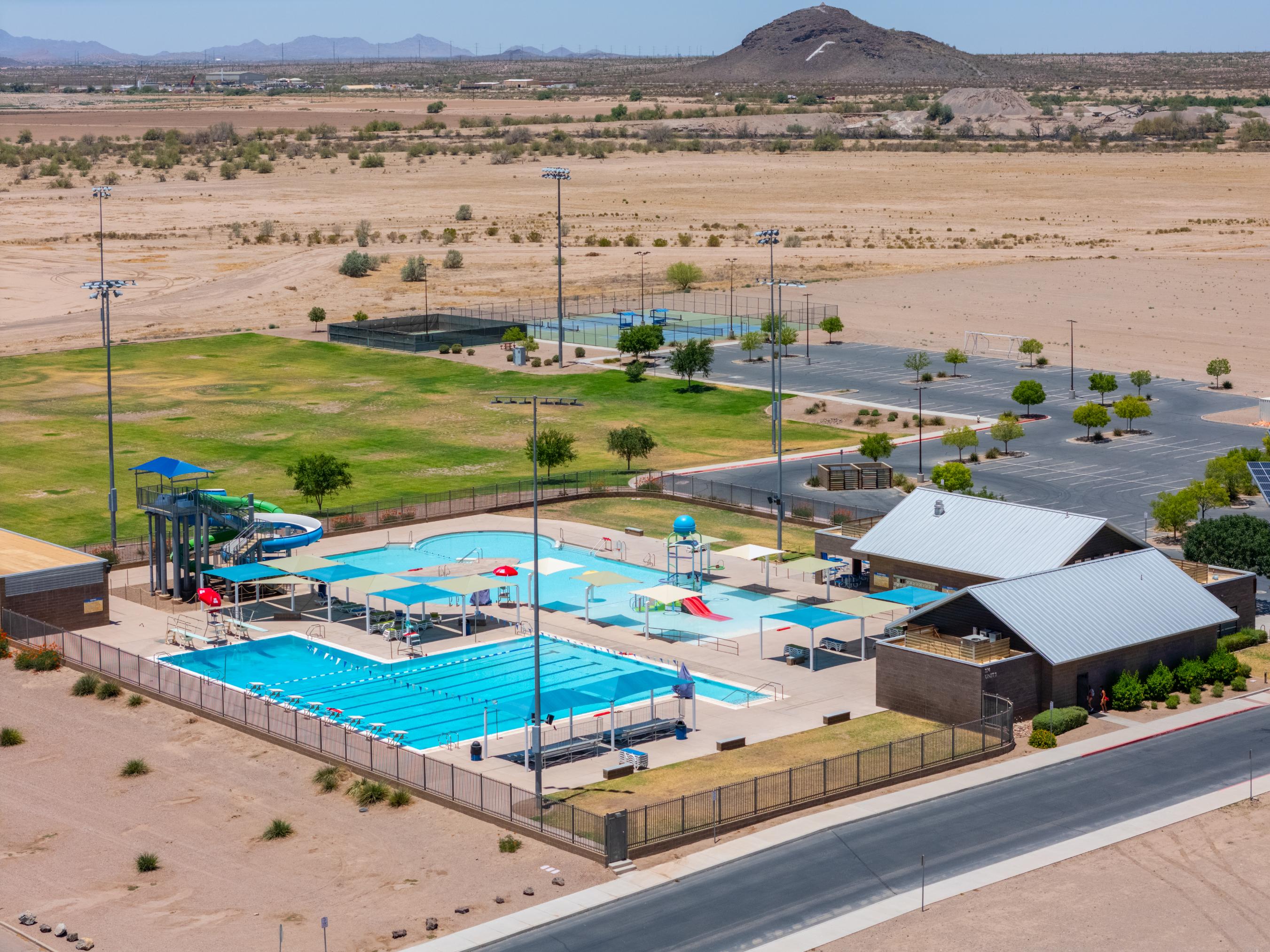 A large swimming pool.