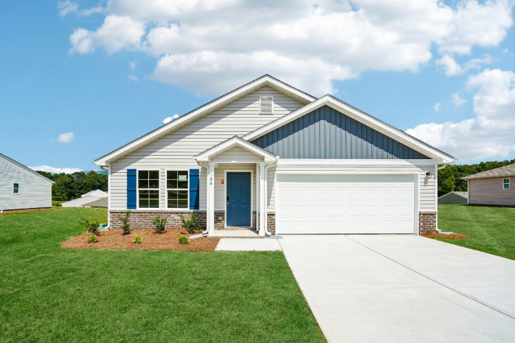 A house with a garage.