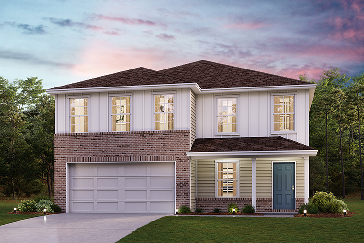 A house with a garage.