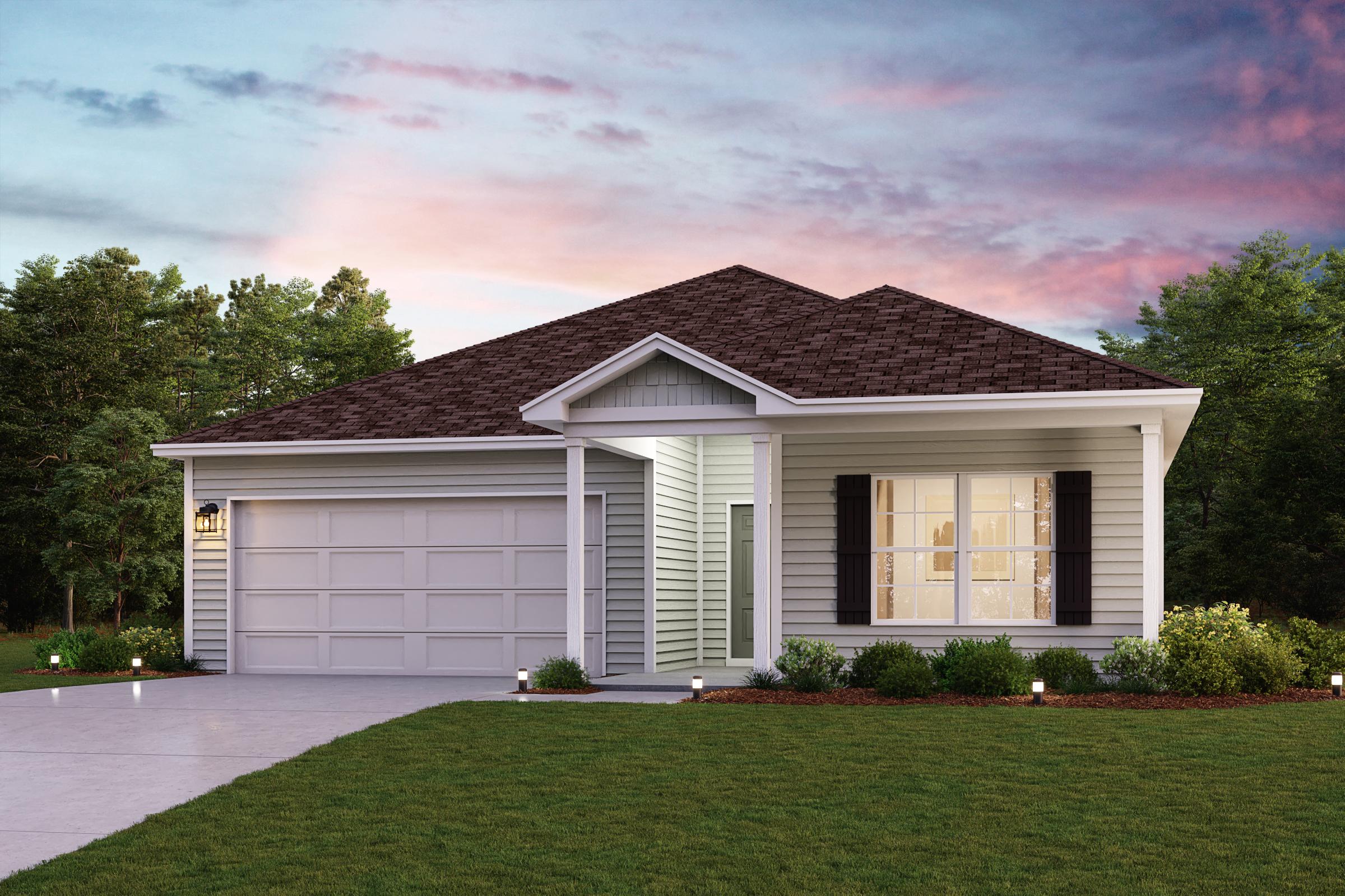 A house with a garage.